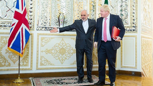 Foreign Minister Mohammad Javad Zarif sat down with his British counterpart Boris Johnson on Saturday to discuss various aspects of Tehran-London relationship, particularly the future of the 2015 landmark nuclear deal and ways of deepening economic collaboration.