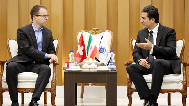 In a meeting with his counterpart from Switzerland’s Canton Ticino, Iran Chamber of Commerce Vice President Pedram Soltani urged facilitation of banking relations and utilizing Eurasia capacity for expanding trade between the two countries.