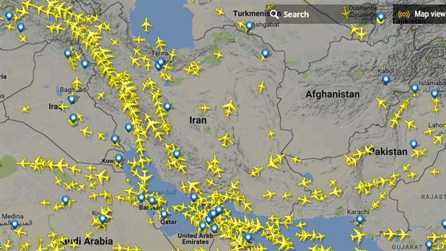 Iran says at least 1,400 planes cross its skies everyday – an announcement that a top military official in Tehran says is a proof of the country’s airspace security for regional and transregional airliners.