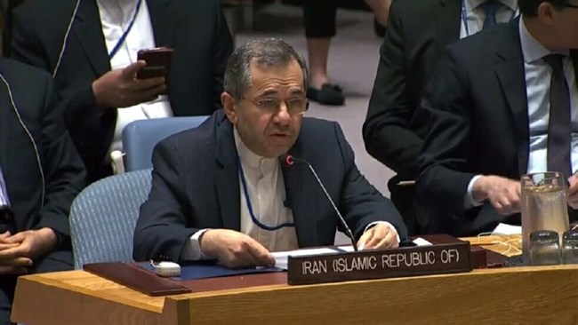 The Iranian envoy to the United Nations (UN) has lambasted the so-called US maximum pressure campaign against the Islamic Republic as an “example of state terrorism” aimed at creating suffering and social unrest in the country.