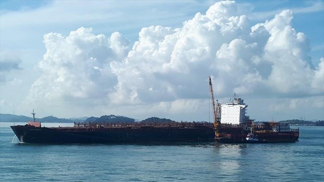 Iranian container ship Shahraz has been refloated off the Indonesian island of Batam some nine months after it grounded in a narrow strait in the region.
