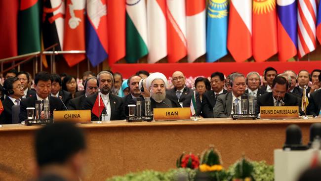 Iranian President Hassan Rouhani says Iran aims to play a more active role in the Asian-European transportation network and become a new hub in rail, air and sea transportation in West Asia.