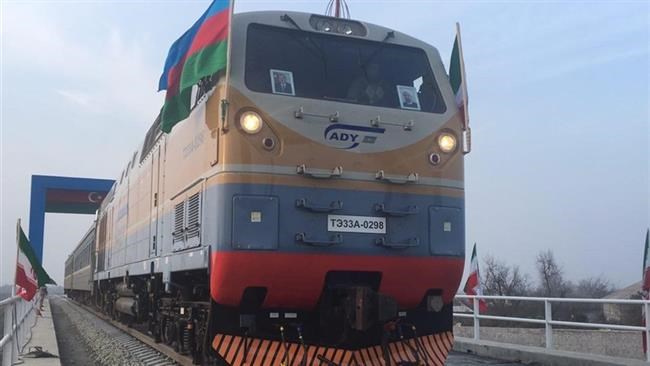 Azerbaijan officially launched a rail link with Iran on Sunday by sending a train across the border to Iran’s northern city of Astara thus taking an ambitious multimodal transport project that connects northern Europe to India closer to reality.