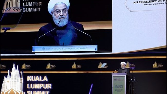 President Hassan Rouhani has blasted the US for using sanctions and economic threats to impose its own will on other countries, saying the Muslim nations should join hands to confront America’s “economic terrorism” by enhancing their banking ties and replacing the dollar in their transactions.