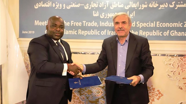 Iran and Ghana have singed a document to consolidate their trade ties as Tehran looks to diversify its export destinations and trade partners.
