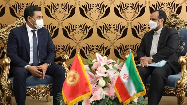 Kyrgyzstan’s Minister of Economy and Commerce Daniyar Amangeldiev, who is on a visit to Tehran, met with Iranian Minister of Finance and Economic Affairs Ehsan Khandouzi in which they explored ways to expand bilateral trade and transport relations.