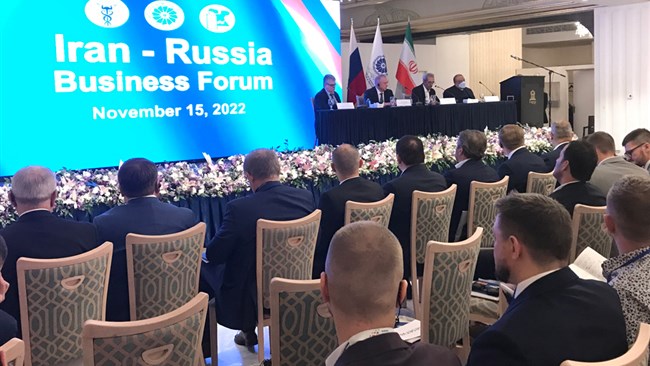 An Iran-Russia business forum opened in Espinas Palace Hotel of Tehran on Tuesday morning.
