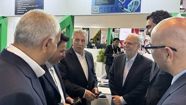 The president and board members of Iran Chamber of Commerce, Industries, Mines and Agriculture visited GITEX 2025 in Dubai, where Iranian technology companies and startups are showcasing their latest innovations in artificial intelligence, fintech, cybersecurity, blockchain, and digital health.
